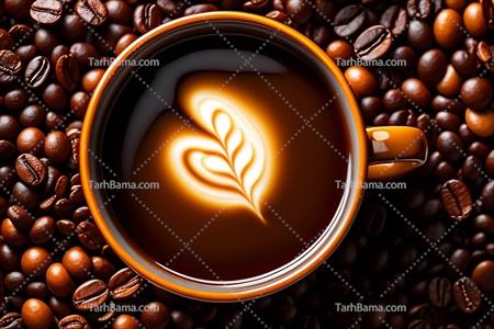 تصویر با کیفیت فنجان قهوه تزئین شده